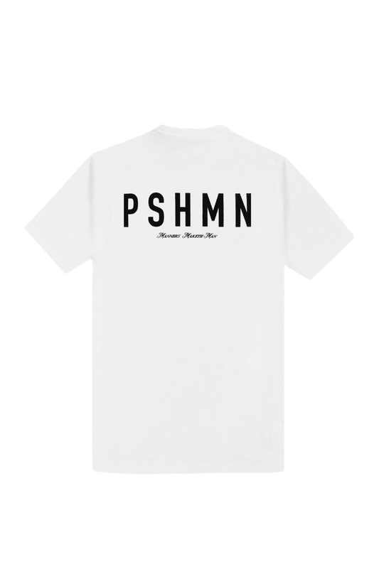 WHITE "MANNERS" TEE